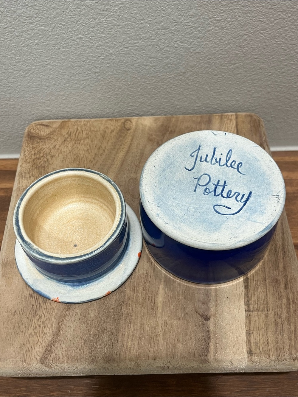 Jubilee Pottery French Butter Keeper Ceramic Dish Stoneware Jar Crock Decor Art - Picture 5 of 8